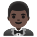man in tuxedo: dark skin tone on Google
