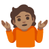 person shrugging: medium skin tone emoji on Google