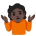 person shrugging: dark skin tone on Google