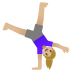 woman cartwheeling: medium-light skin tone on Google
