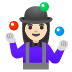 woman juggling: light skin tone on Google