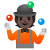 person juggling: dark skin tone on Google