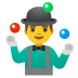 man juggling on Google
