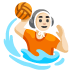 person playing water polo: light skin tone on Google