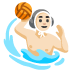 man playing water polo: light skin tone emoji on Google