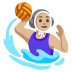 woman playing water polo: medium-light skin tone emoji on Google