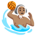man playing water polo: medium skin tone emoji on Google