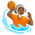 person playing water polo: medium-dark skin tone emoji on Google