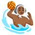 man playing water polo: medium-dark skin tone emoji on Google