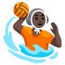person playing water polo: dark skin tone emoji on Google