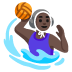woman playing water polo: dark skin tone emoji on Google