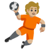 person playing handball: medium-light skin tone emoji on Google