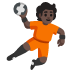 person playing handball: dark skin tone emoji on Google
