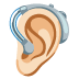 ear with hearing aid: light skin tone emoji on Google