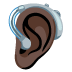 ear with hearing aid: dark skin tone on Google