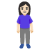 woman standing: light skin tone emoji on Google