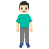 man standing: light skin tone on Google