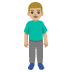 man standing: medium-light skin tone on Google