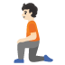 person kneeling: light skin tone on Google