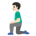 man kneeling: light skin tone on Google
