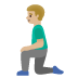 man kneeling: medium-light skin tone emoji on Google
