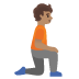 person kneeling facing right: medium skin tone on Google