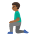 man kneeling: medium-dark skin tone on Google