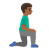 man kneeling facing right: medium-dark skin tone emoji on Google