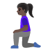 woman kneeling: dark skin tone on Google