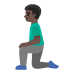 man kneeling: dark skin tone on Google