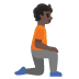 person kneeling facing right: dark skin tone on Google