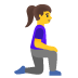 woman kneeling facing right emoji on Google
