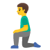 man kneeling on Google