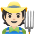 farmer: light skin tone emoji on Google