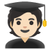 student: light skin tone emoji on Google