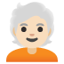 person: light skin tone, white hair on Google