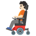 person in motorized wheelchair: light skin tone emoji on Google