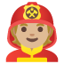firefighter: medium-light skin tone emoji on Google