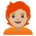 person: medium-light skin tone, red hair on Google