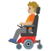 person in motorized wheelchair: medium-light skin tone emoji on Google