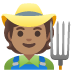 farmer: medium skin tone emoji on Google