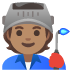 factory worker: medium skin tone emoji on Google