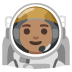 astronaut: medium skin tone emoji on Google