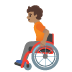 person in manual wheelchair: medium skin tone emoji on Google