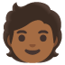 person: medium-dark skin tone emoji on Google