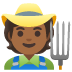 farmer: medium-dark skin tone emoji on Google