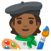 artist: medium-dark skin tone emoji on Google