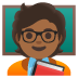 teacher: medium-dark skin tone emoji on Google