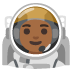 astronaut: medium-dark skin tone emoji on Google