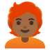 person: medium-dark skin tone, red hair on Google